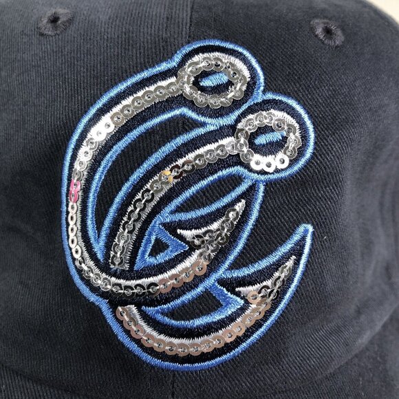 Corpus Christi Hooks Hat Cap Navy Sparkle Logo Womens 47 Clean Up MiLB New NWT - Picture 5 of 12